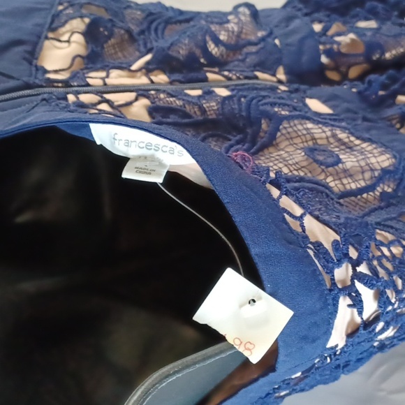 FRANCESCA'S Navy Blue Lace Dress S - Picture 7 of 9